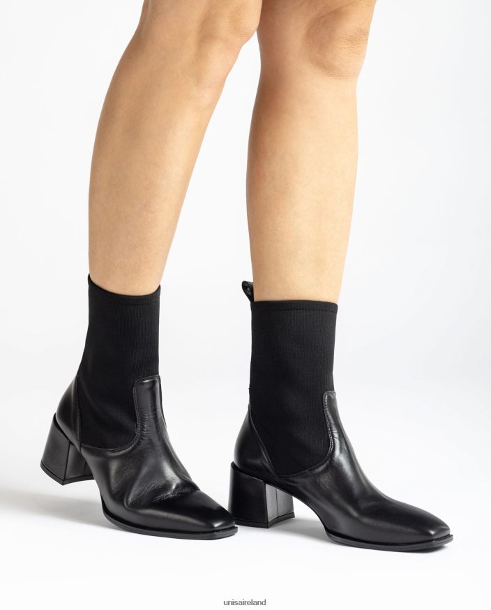 Graceful 80842D966 Women Unisa Square toe ankle boot with stretch fabric