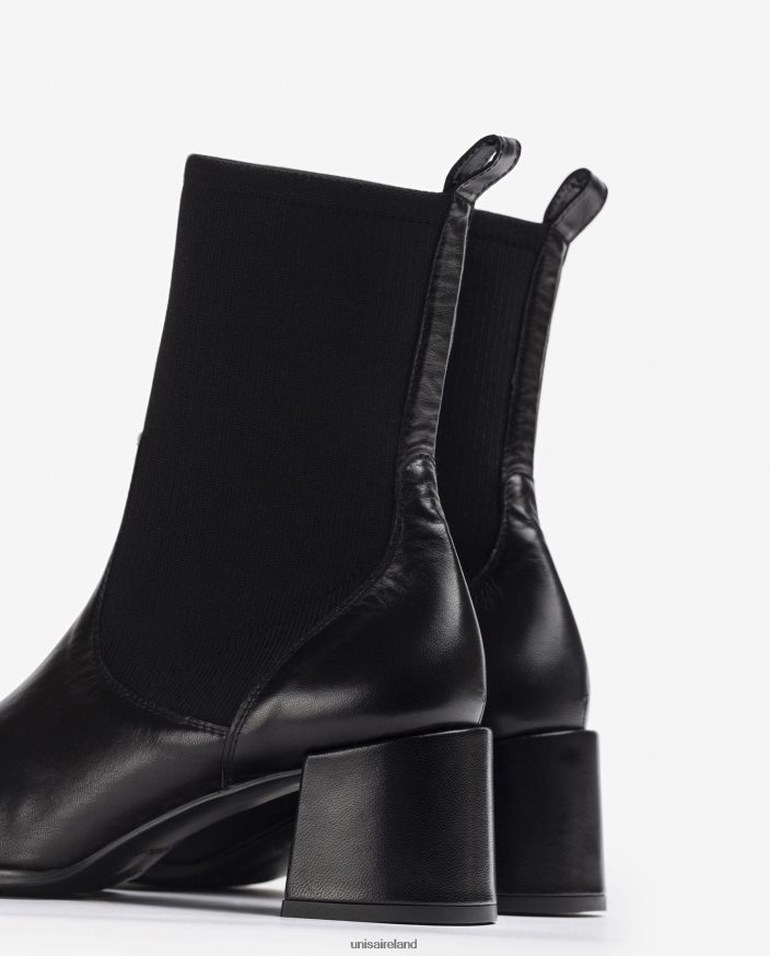 Graceful 80842D966 Women Unisa Square toe ankle boot with stretch fabric