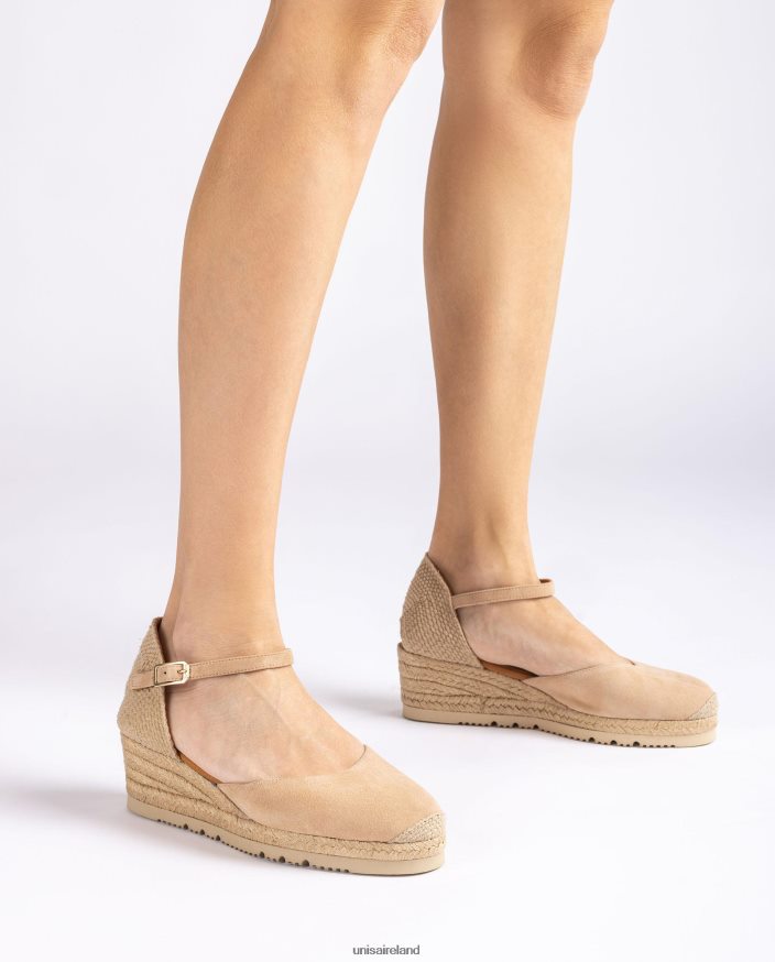 Beige 80842D759 Women Unisa D\'Orsay ankle strap espadrille in suede