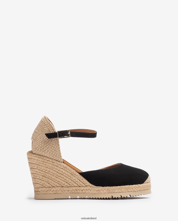 Black 80842D743 Women Unisa Espadrille in suede