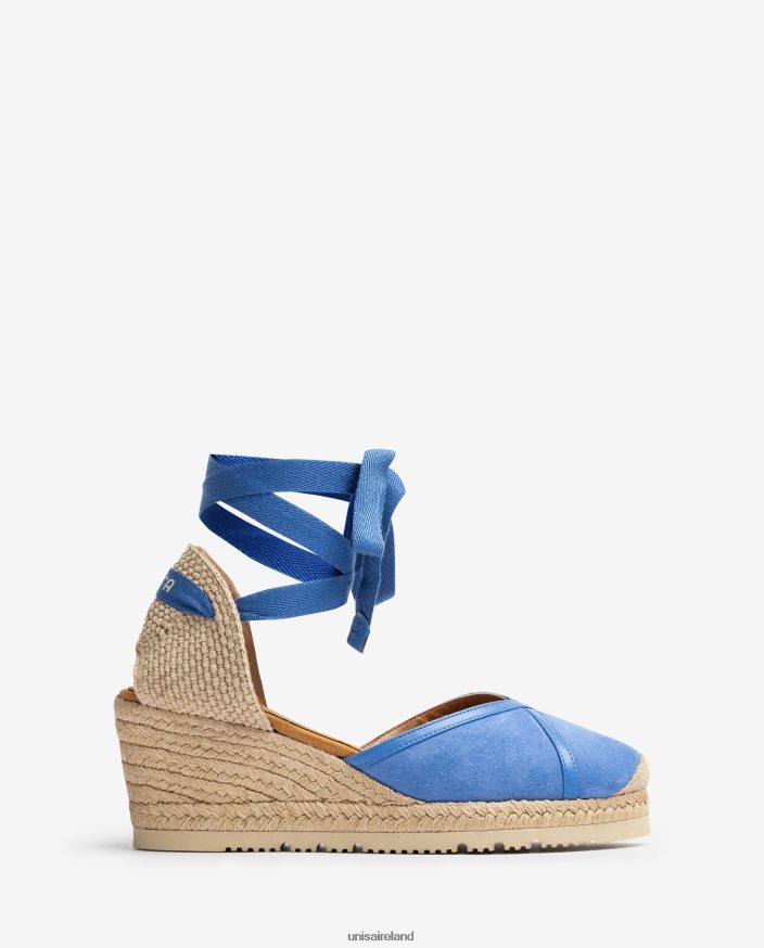Blue 80842D706 Women Unisa Contrasting D'Orsay ankle strap espadrille