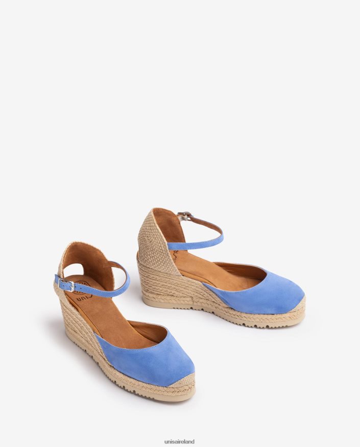 Blue 80842D709 Women Unisa D\'Orsay ankle strap espadrille in suede
