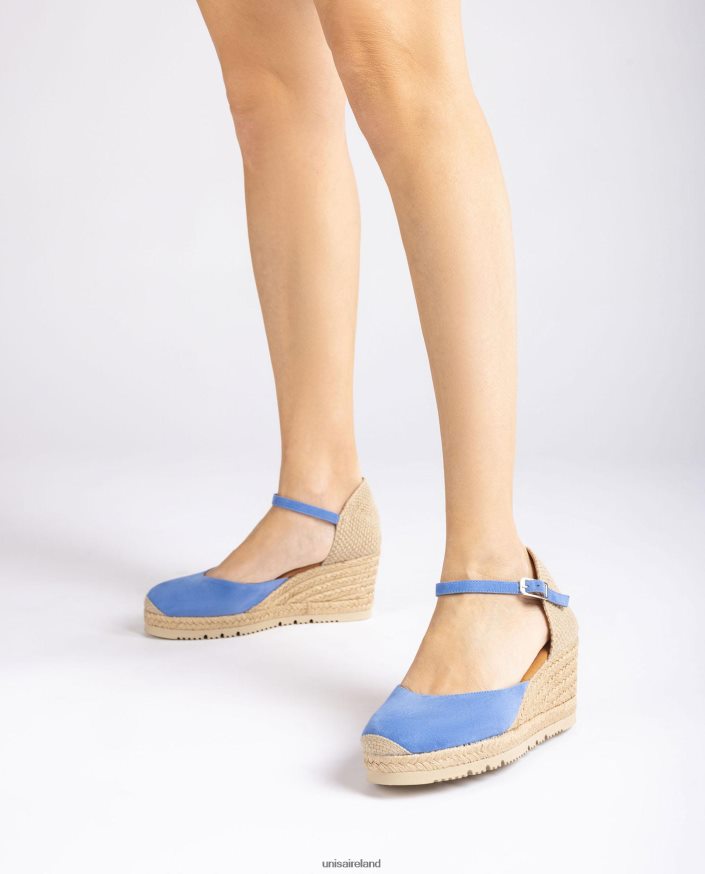 Blue 80842D709 Women Unisa D\'Orsay ankle strap espadrille in suede