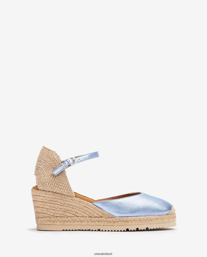 Blue 80842D714 Women Unisa Metallic effect D'Orsay ankle strap espadrille