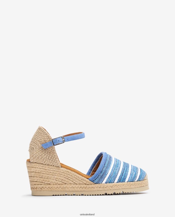 Blue 80842D720 Women Unisa Espadrille made in jarapa fabric