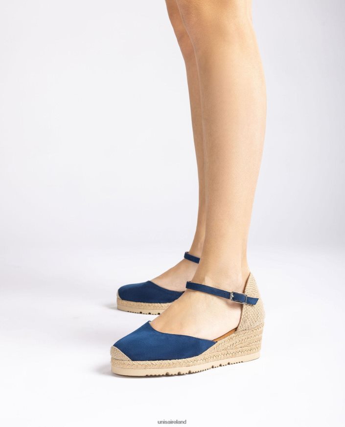 Blue 80842D760 Women Unisa D\'Orsay ankle strap espadrille in suede