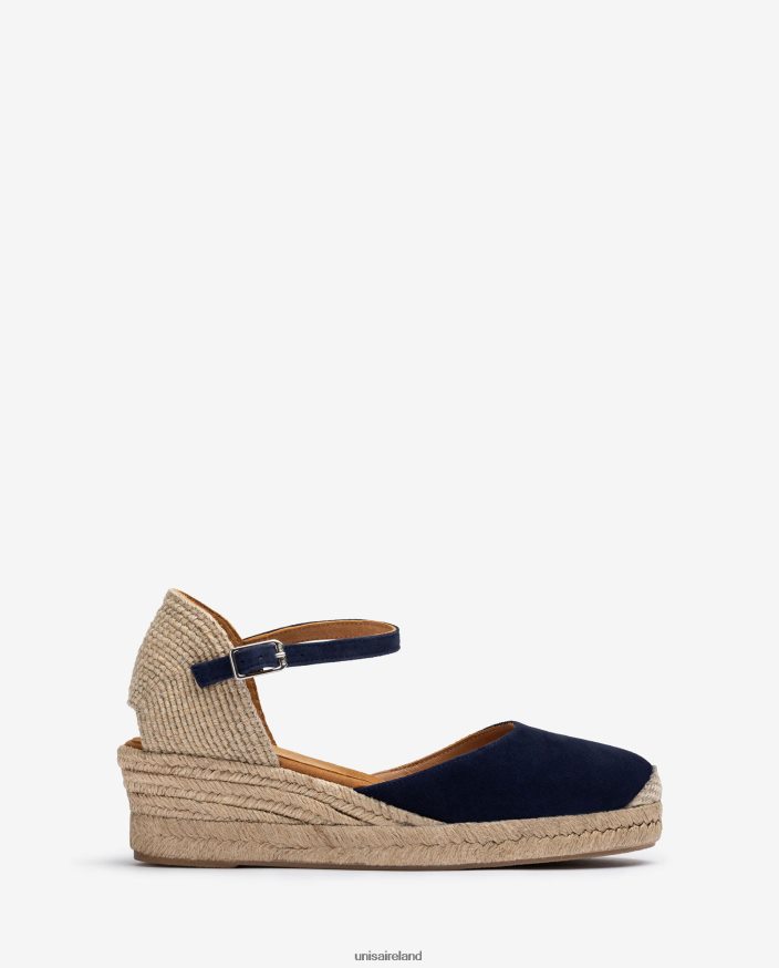 Blue 80842D793 Women Unisa Vamp-heel espadrille made in suede