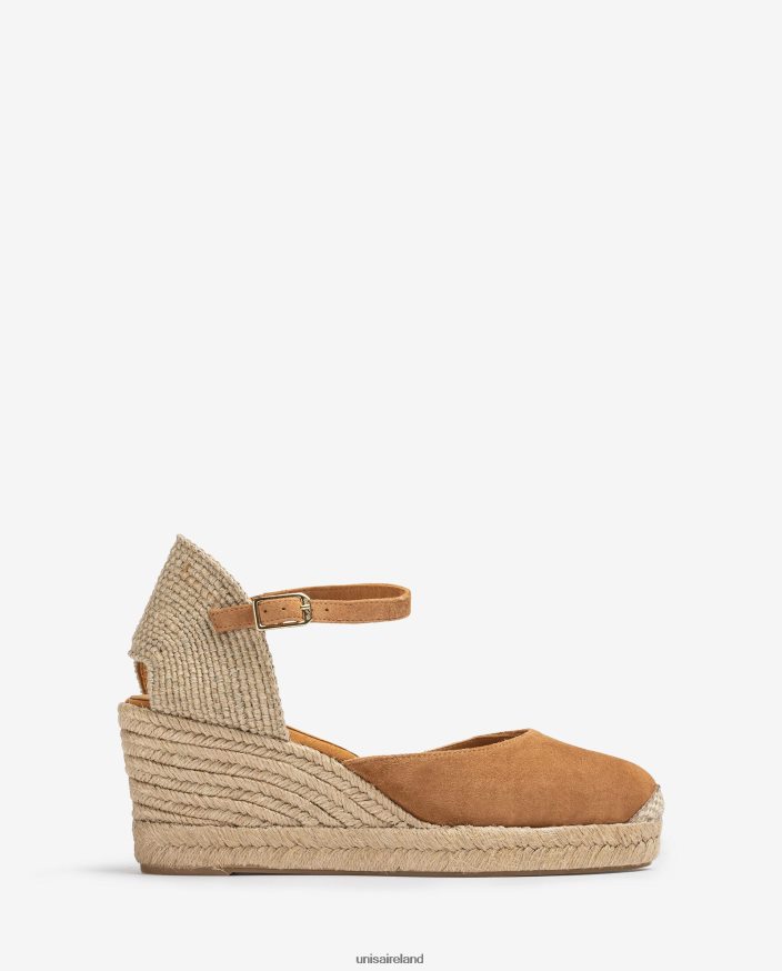 Brown 80842D477 Women Unisa Espadrille vamp-heel in suede
