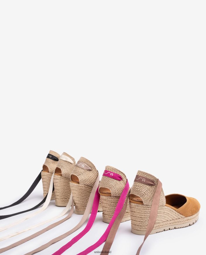 Brown 80842D704 Women Unisa D\'Orsay ankle strap espadrille with lacing