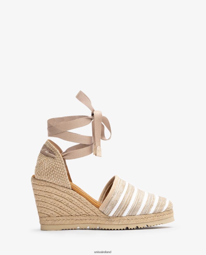 Brown 80842D719 Women Unisa High heel espadrille made in jarapa fabric