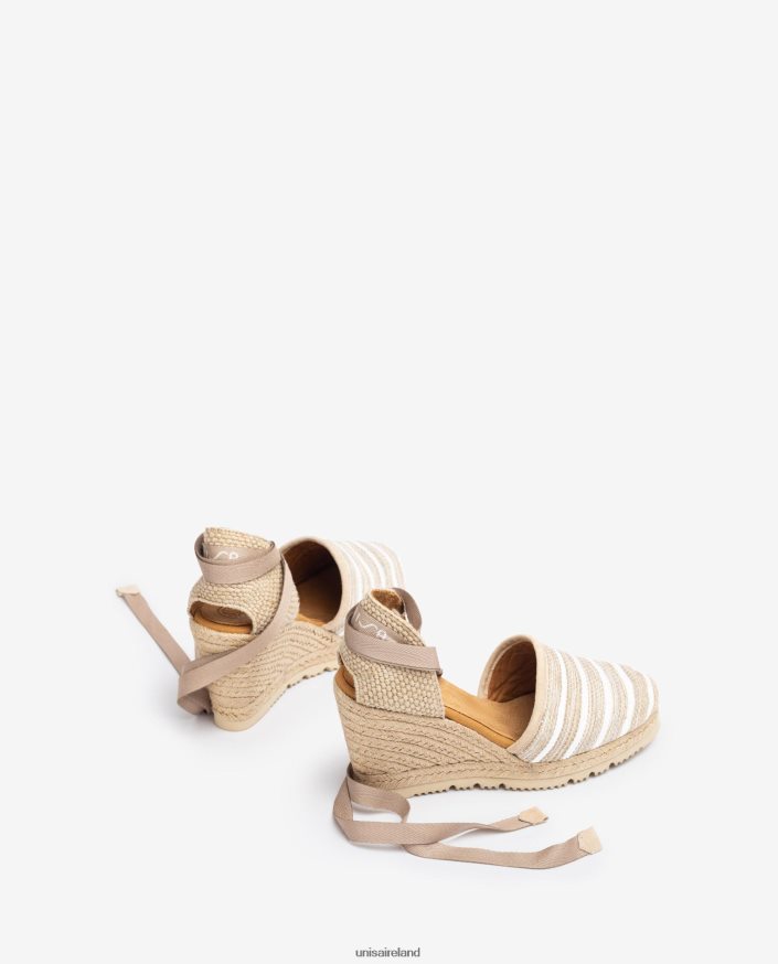 Brown 80842D719 Women Unisa High heel espadrille made in jarapa fabric