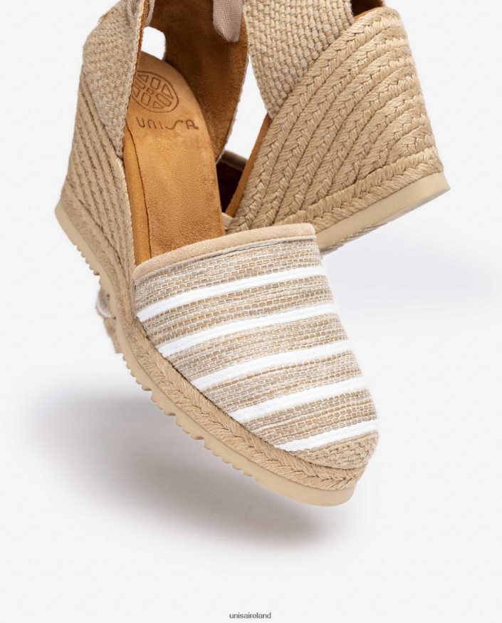 Brown 80842D719 Women Unisa High heel espadrille made in jarapa fabric