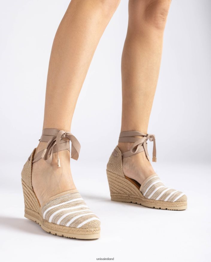 Brown 80842D719 Women Unisa High heel espadrille made in jarapa fabric