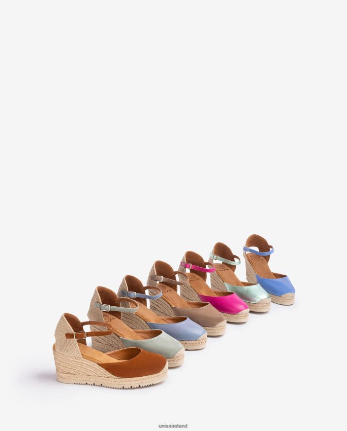 Brown 80842D728 Women Unisa D\'Orsay ankle strap espadrille in suede