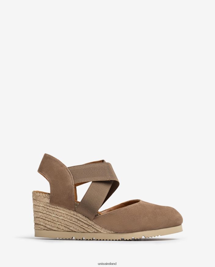 Brown 80842D771 Women Unisa Sandal with elastic straps