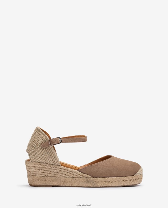 Brown 80842D792 Women Unisa Vamp-heel espadrille made in suede