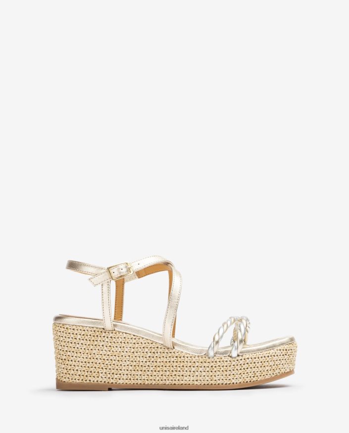 Fashion 80842D160 Women Unisa Sandal with a block heel and spiral straps