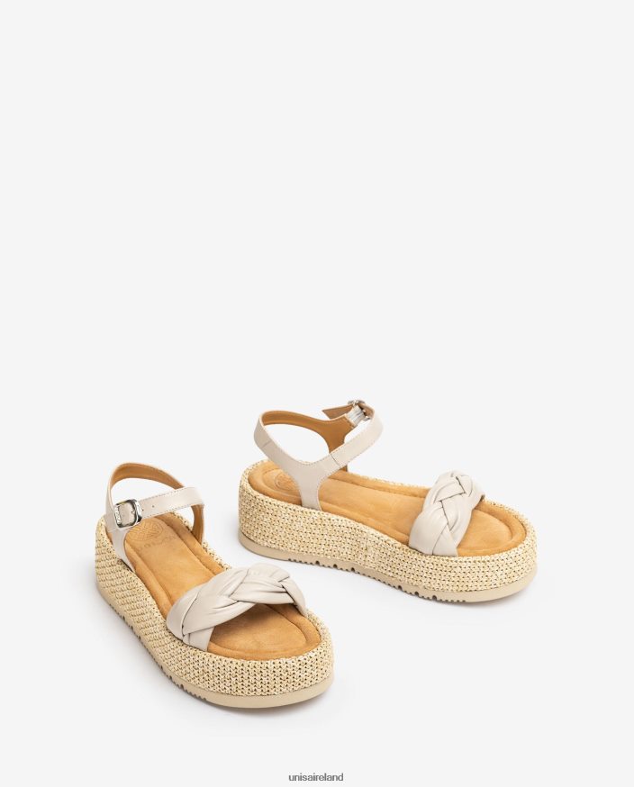 Fashion 80842D97 Women Unisa Sandal with a quilted braid on the front