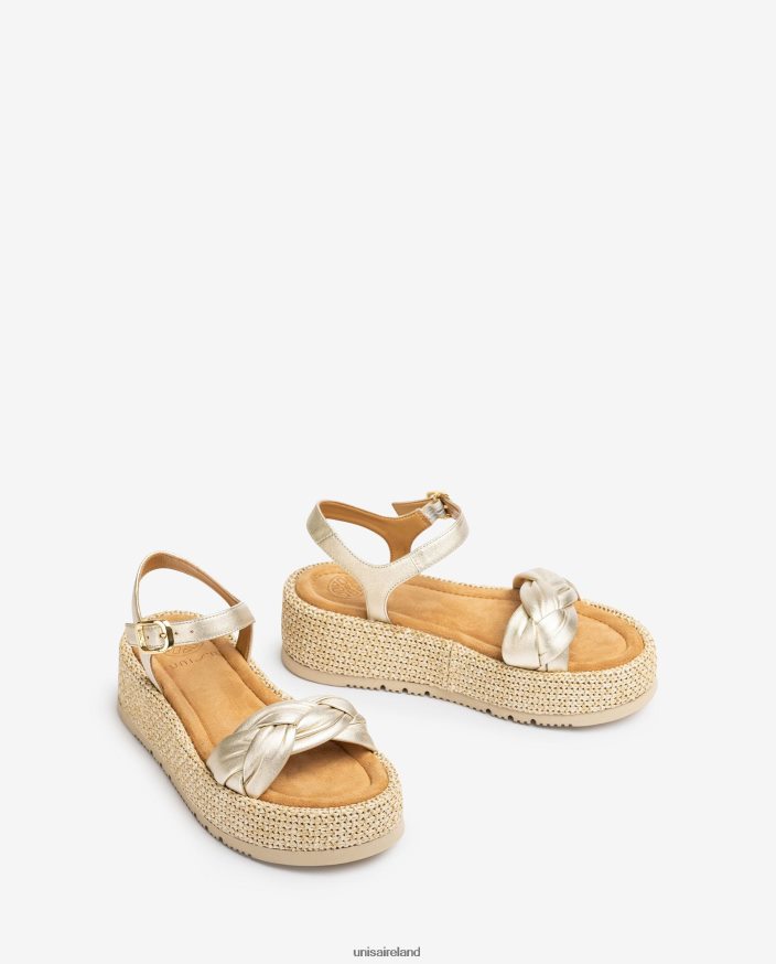 Graceful 80842D96 Women Unisa Sandal with a quilted braid on the front