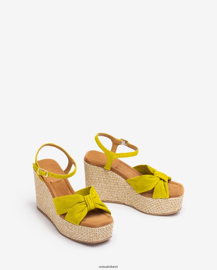 Green 80842D459 Women Unisa High wedge sandal with a knot trim