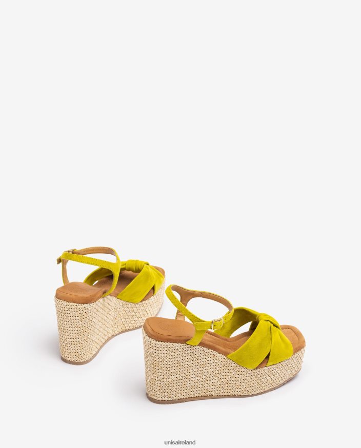 Green 80842D459 Women Unisa High wedge sandal with a knot trim