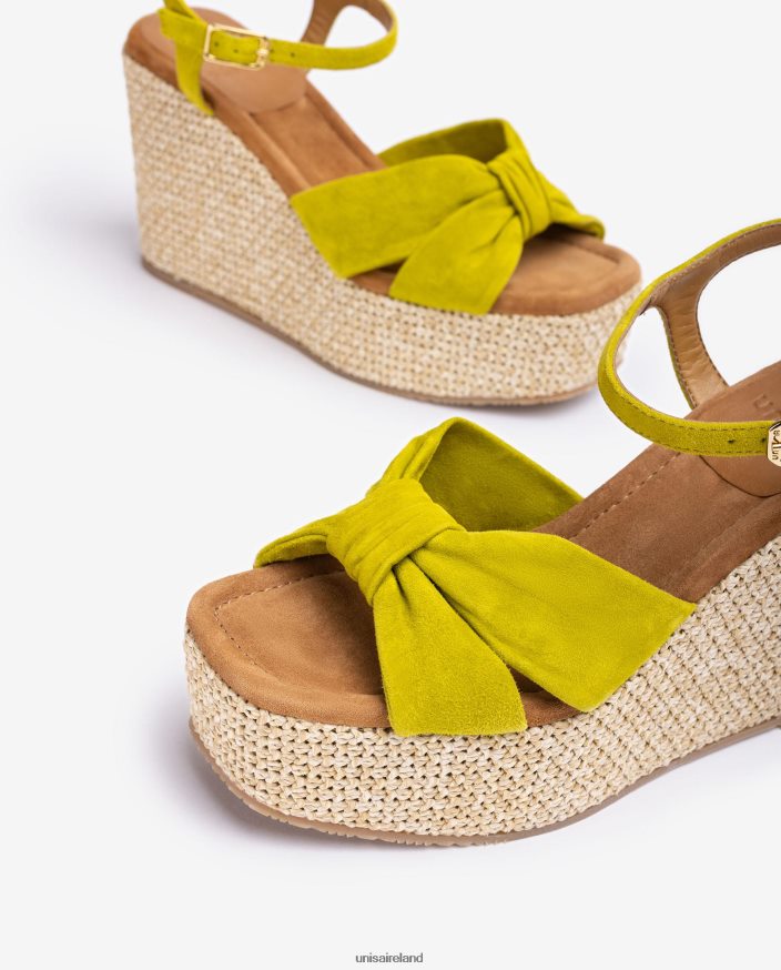 Green 80842D459 Women Unisa High wedge sandal with a knot trim