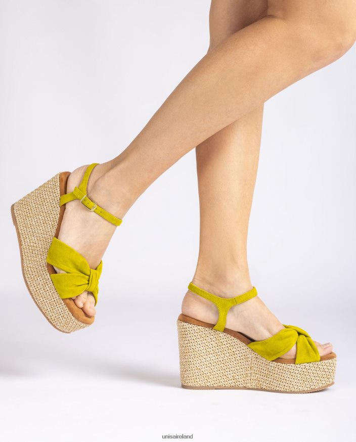 Green 80842D459 Women Unisa High wedge sandal with a knot trim