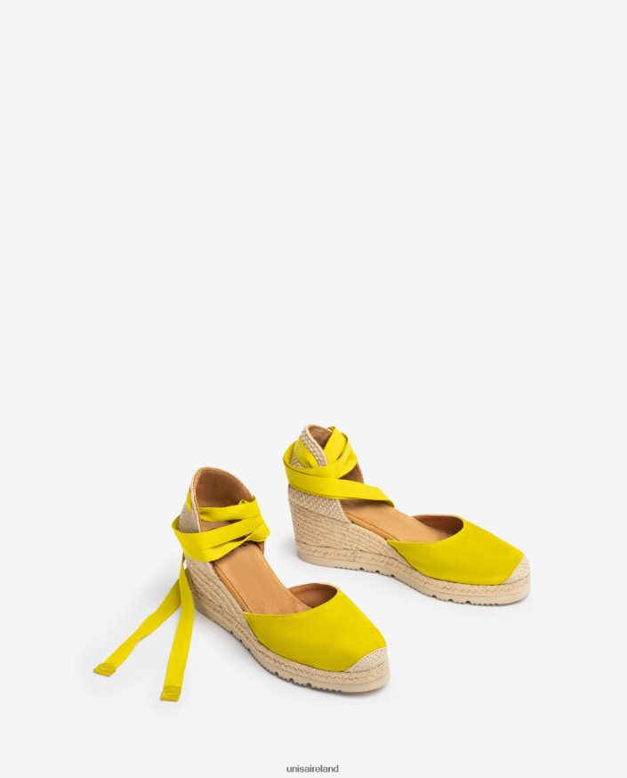 Green 80842D703 Women Unisa D\'Orsay ankle strap espadrille with lacing