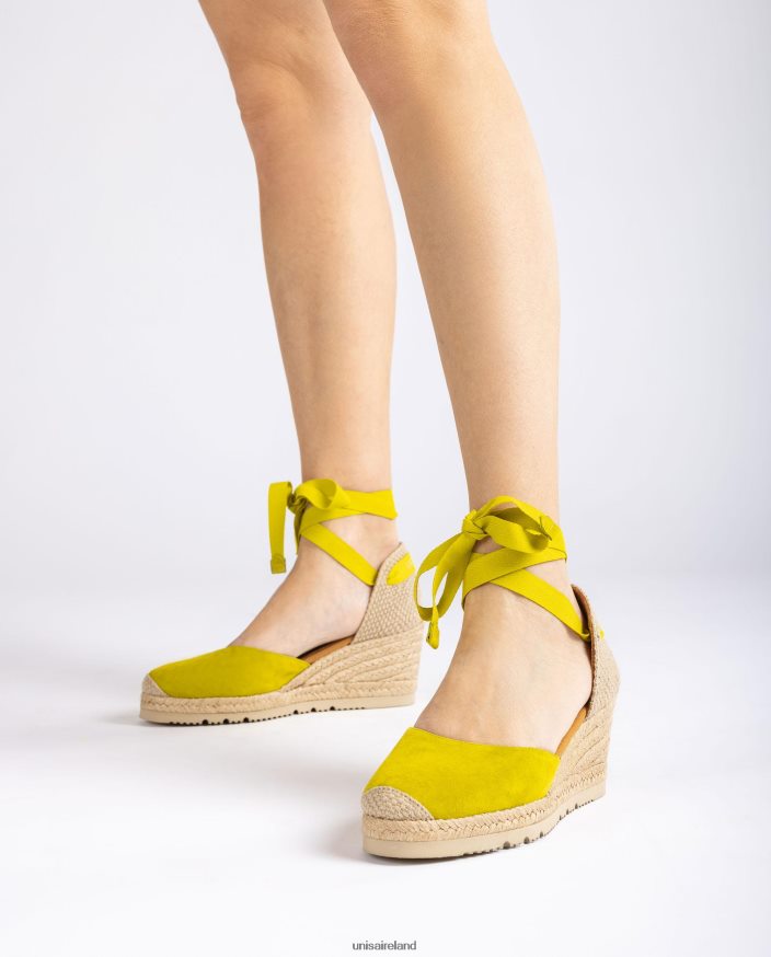 Green 80842D703 Women Unisa D\'Orsay ankle strap espadrille with lacing