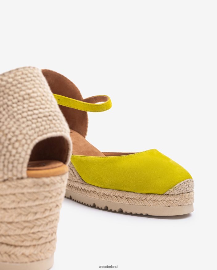 Green 80842D711 Women Unisa D\'Orsay ankle strap espadrille in suede