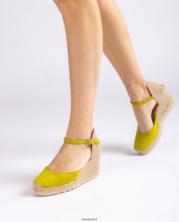 Green 80842D711 Women Unisa D\'Orsay ankle strap espadrille in suede