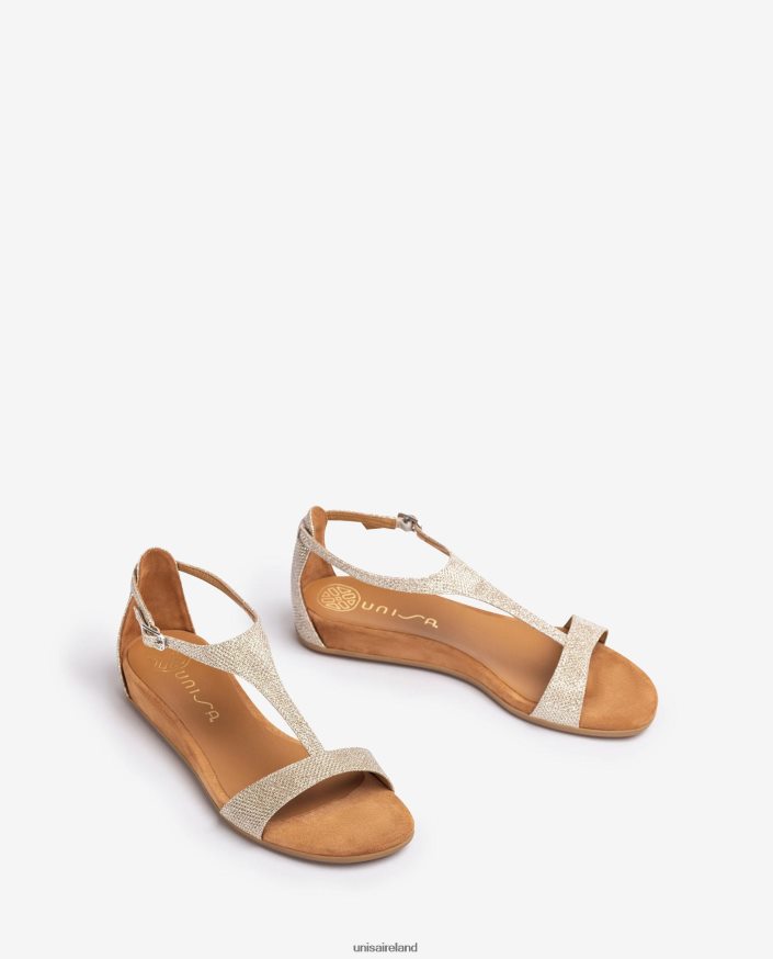 Gold 80842D74 Women Unisa Sandal with a strap over the instep