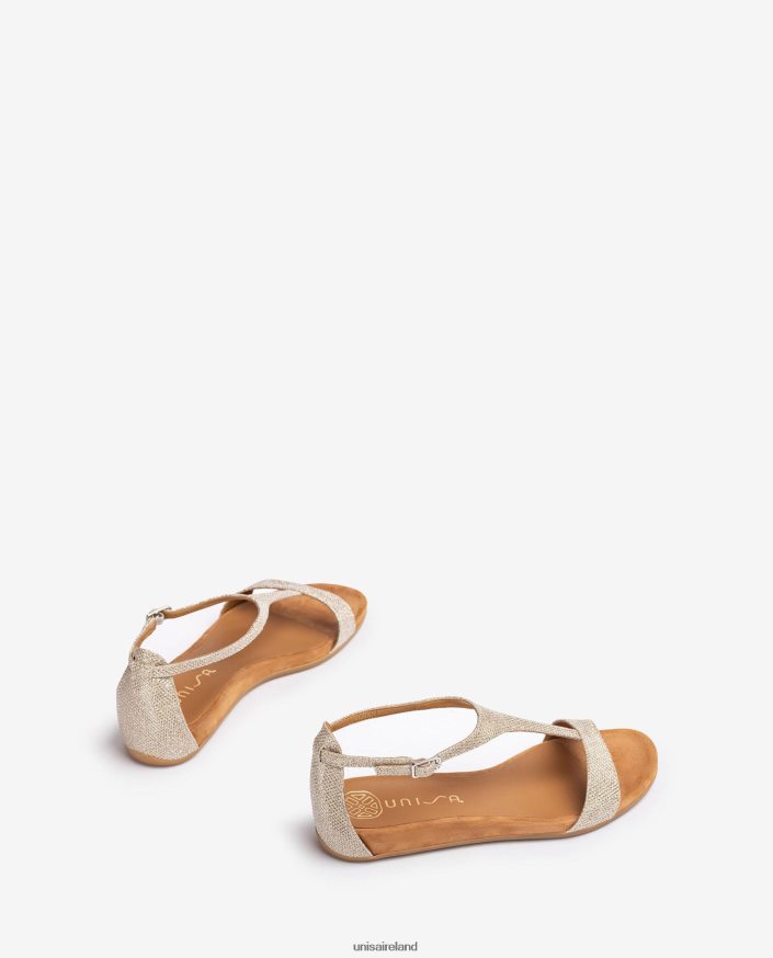 Gold 80842D74 Women Unisa Sandal with a strap over the instep