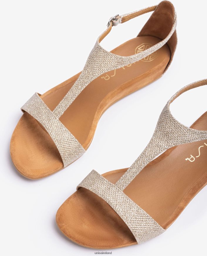 Gold 80842D74 Women Unisa Sandal with a strap over the instep