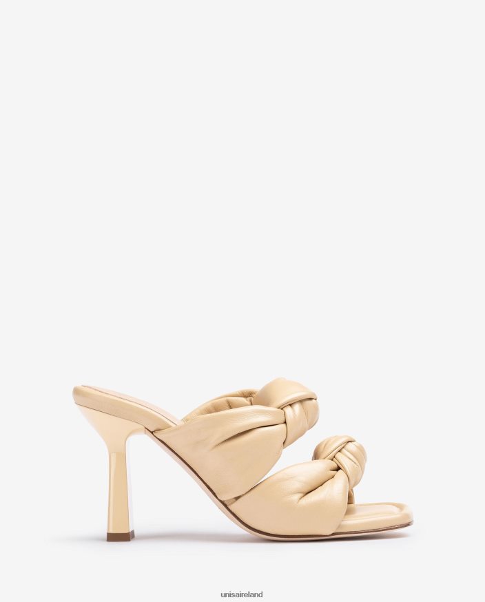 Beige 80842D302 Women Unisa Leather sandals with knots