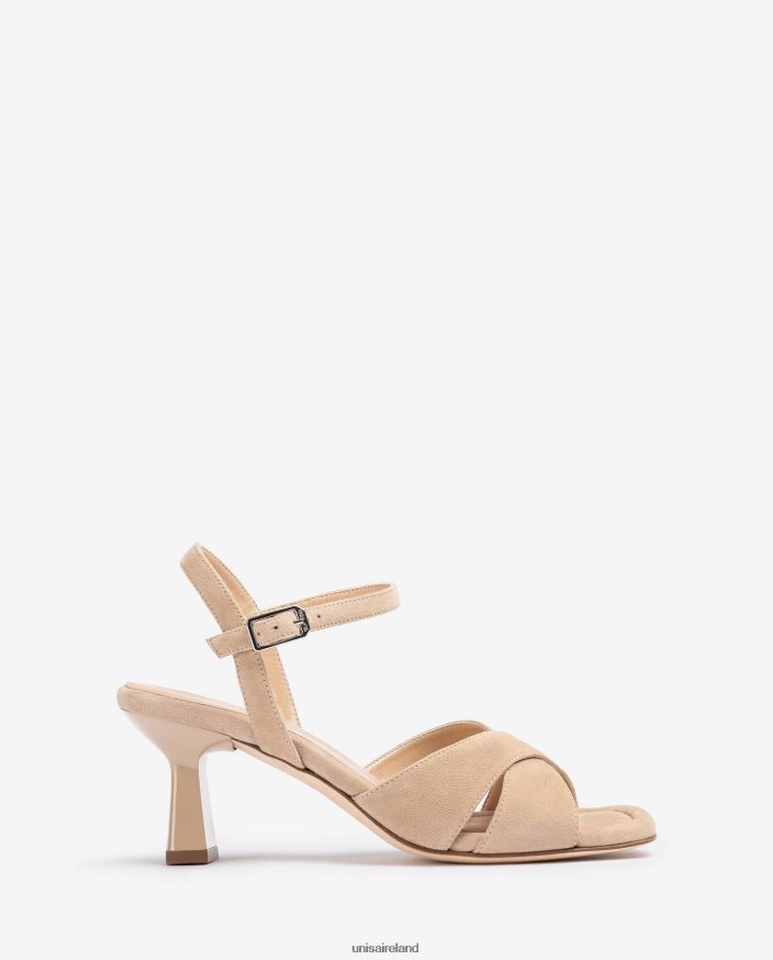 Beige 80842D313 Women Unisa Cross-over strap sandal