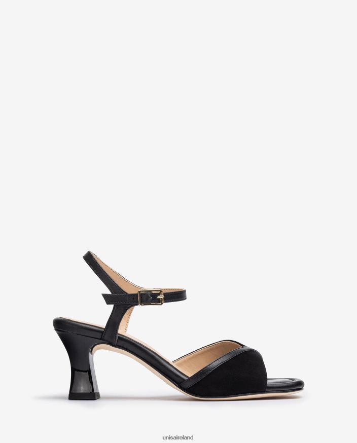 Black 80842D185 Women Unisa Smart sandal with a comfortable heel