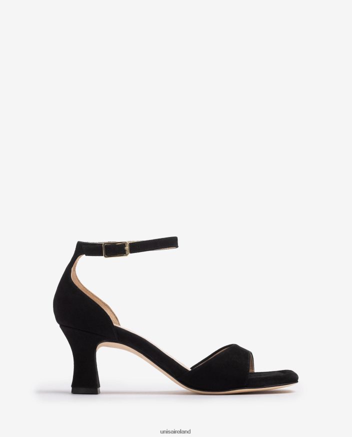 Black 80842D194 Women Unisa Suede sandal with a medium heel