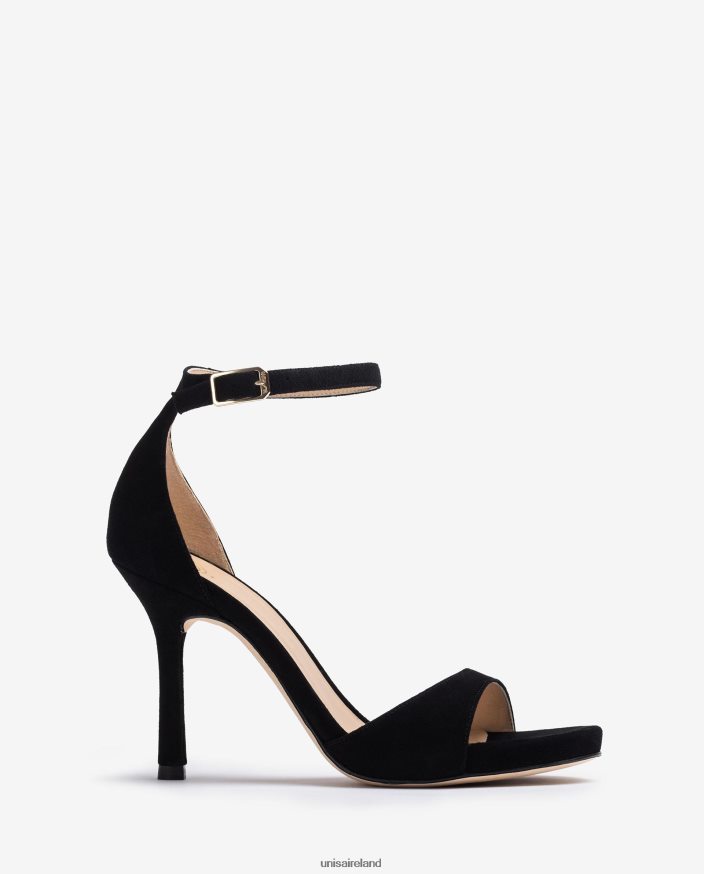 Black 80842D23 Women Unisa High heel suede sandal