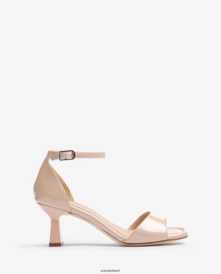 Fashion 80842D345 Women Unisa Geometric heel patent leather sandal