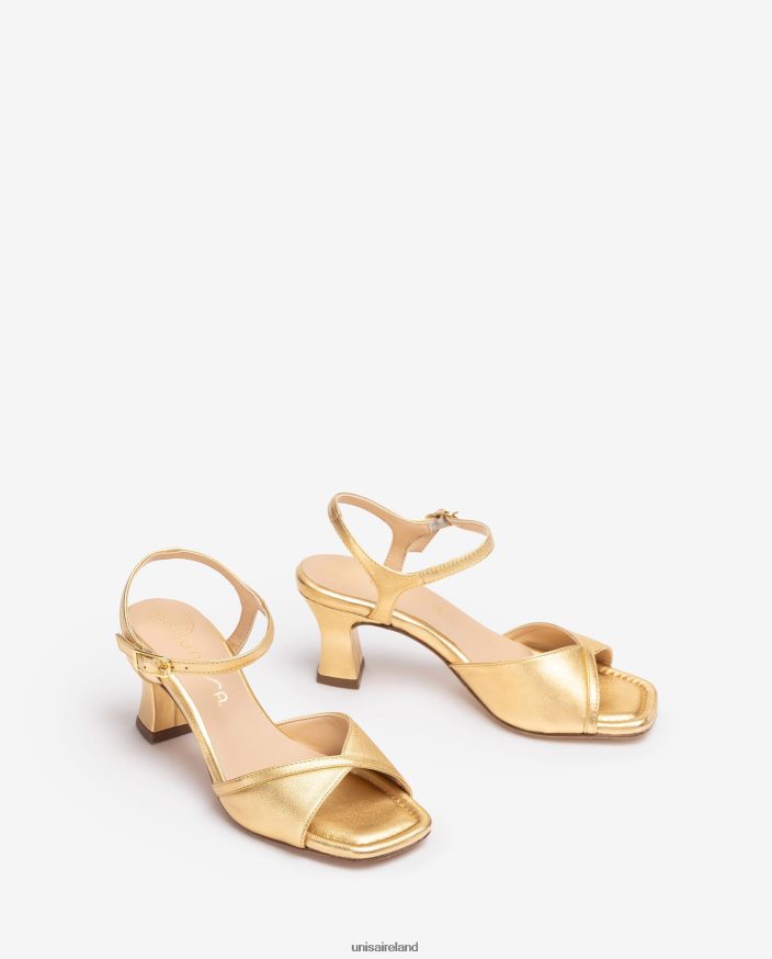 Gold 80842D183 Women Unisa Smart sandal with a comfortable heel