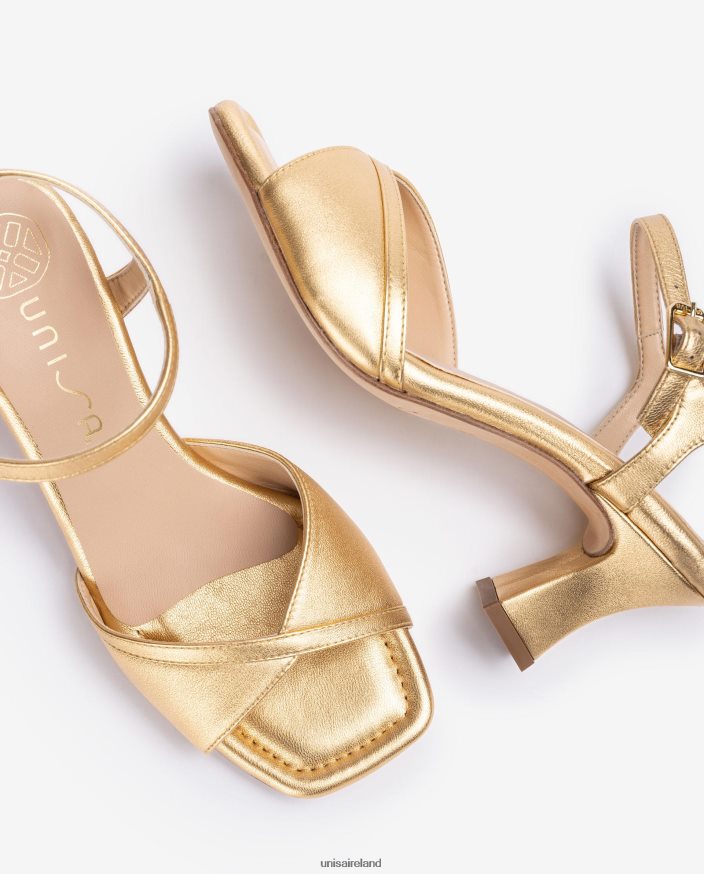 Gold 80842D183 Women Unisa Smart sandal with a comfortable heel