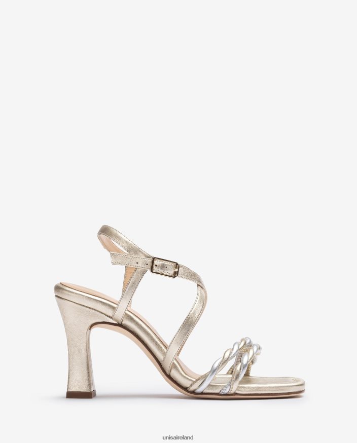 Gold 80842D259 Women Unisa Metallic strappy sandal