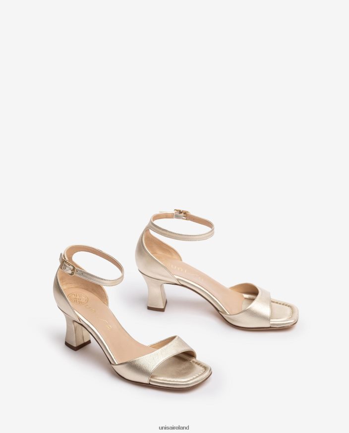 Graceful 80842D197 Women Unisa Metallic effect leather sandal with a medium heel