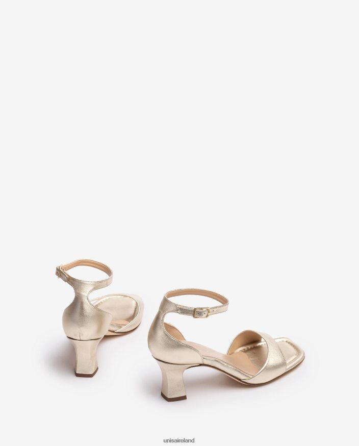 Graceful 80842D197 Women Unisa Metallic effect leather sandal with a medium heel