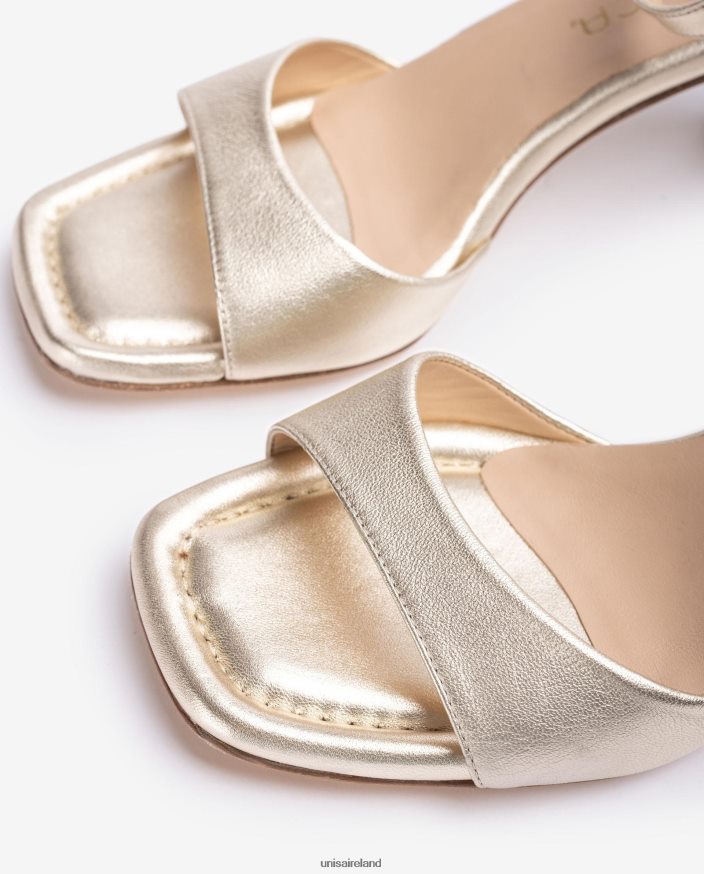 Graceful 80842D197 Women Unisa Metallic effect leather sandal with a medium heel