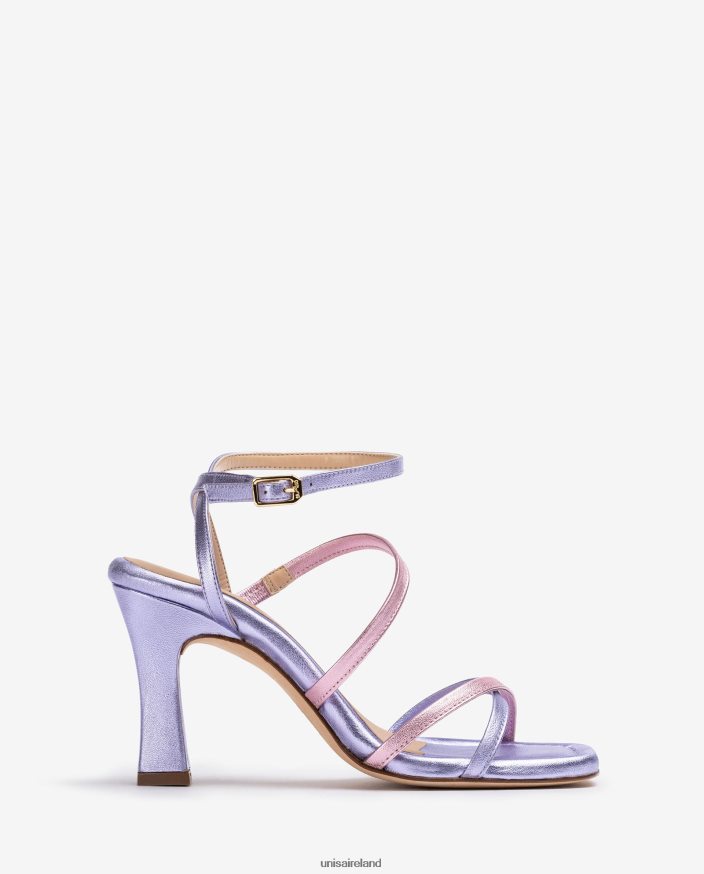 Lila 80842D266 Women Unisa Metallic effect leather strappy sandal