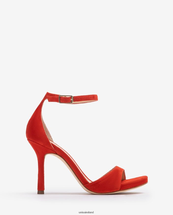 Red 80842D22 Women Unisa High heel suede sandal