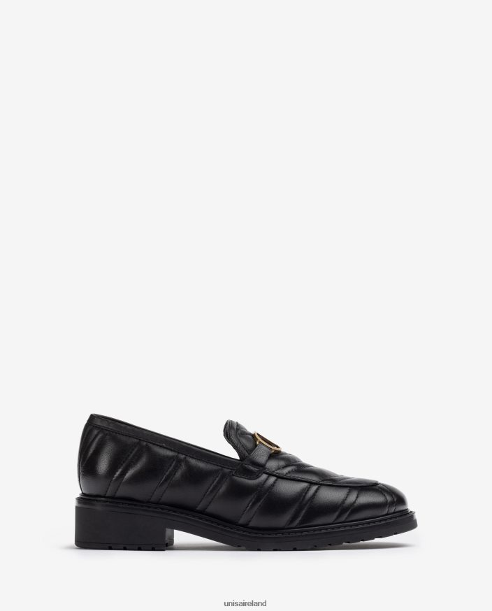Black 80842D1285 Women Unisa Quilted effect loafer