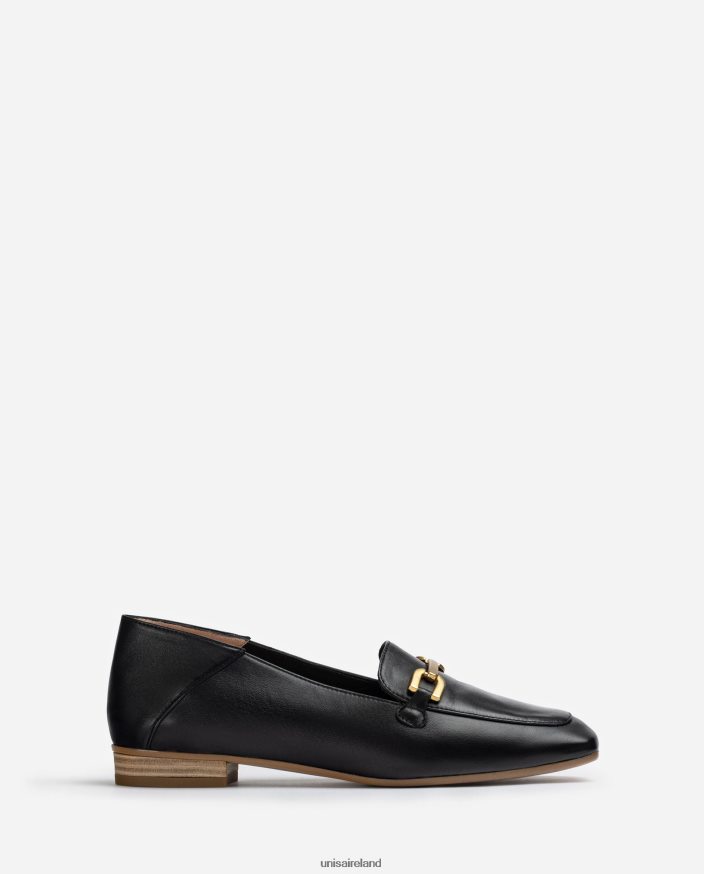 Black 80842D628 Women Unisa Leather loafers with trim